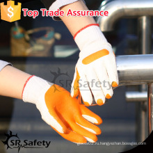 SRSAFETY Super grip оранжевые резиновые перчатки латексные рабочие перчатки дешевые
